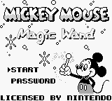 Mickey Mouse title screen for GameBoy